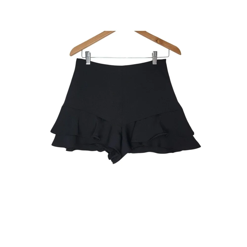 ZARA Women's Black RUFFLED SKORT Polyester Mini Waist‎ 28
